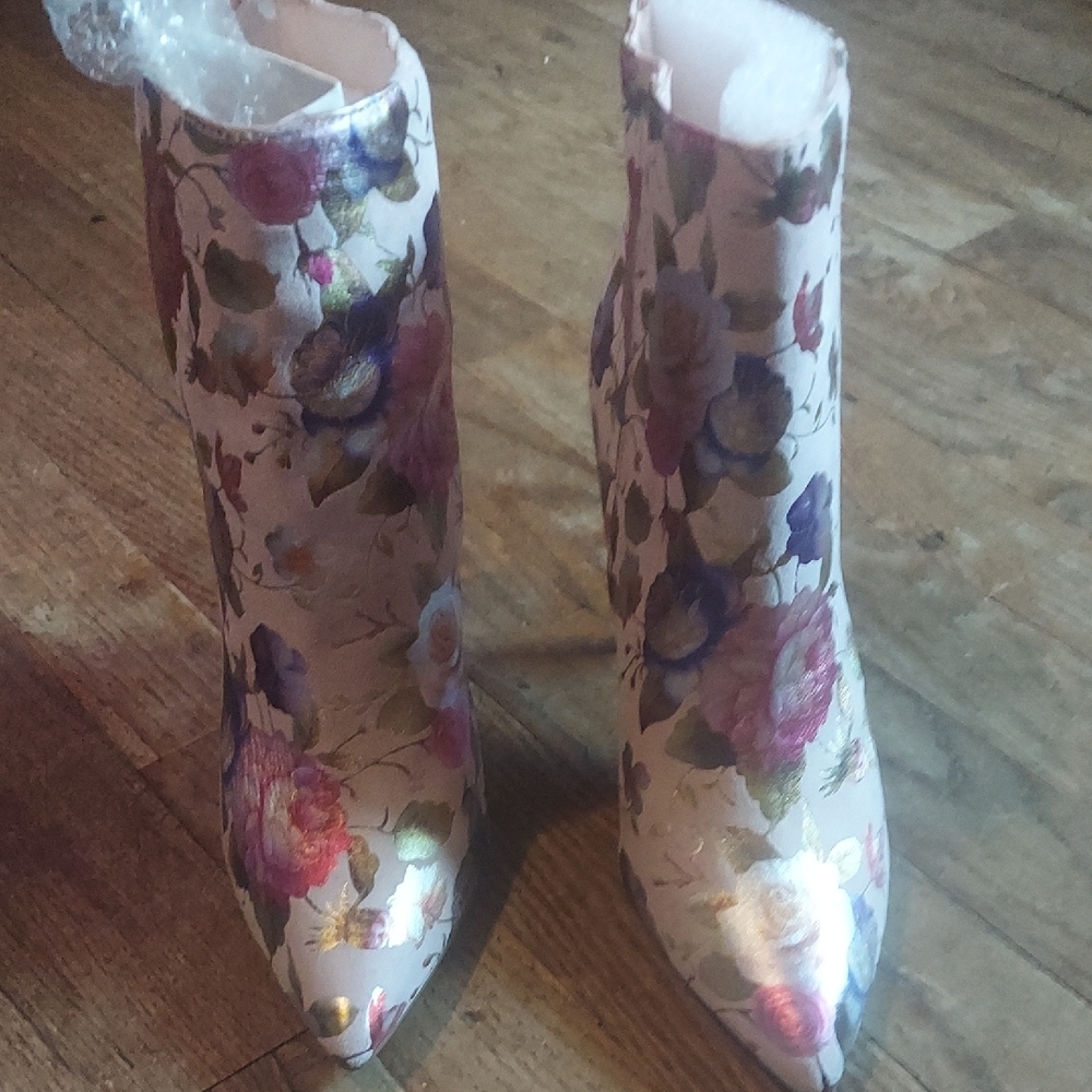 Floral Stiletto Ankle Boots - Picture 6 of 13